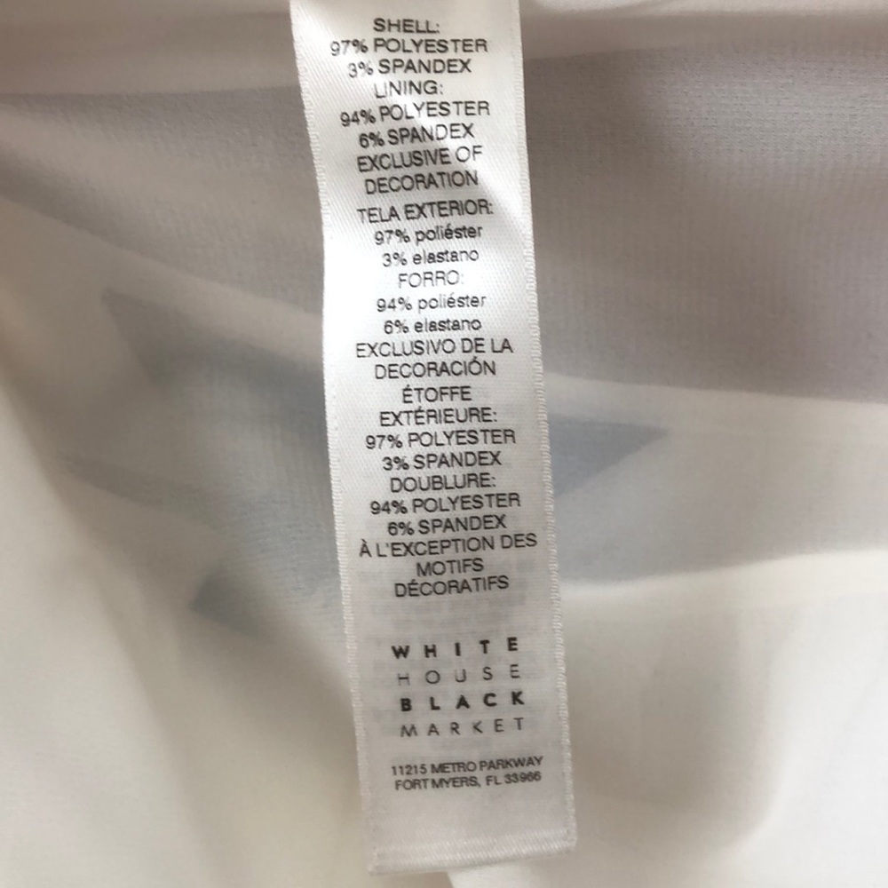 White house black market lined off-white blouse - Picture 5 of 5